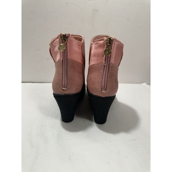 Secret Celebrity Alana Pearlized Pink Sz 8 Ankle Boots Zipper Booties Women NEW - Picture 3 of 8